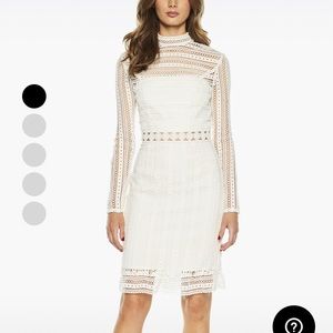 Bardot Long Sleeve Sheath Dress. Ivory. Medium.